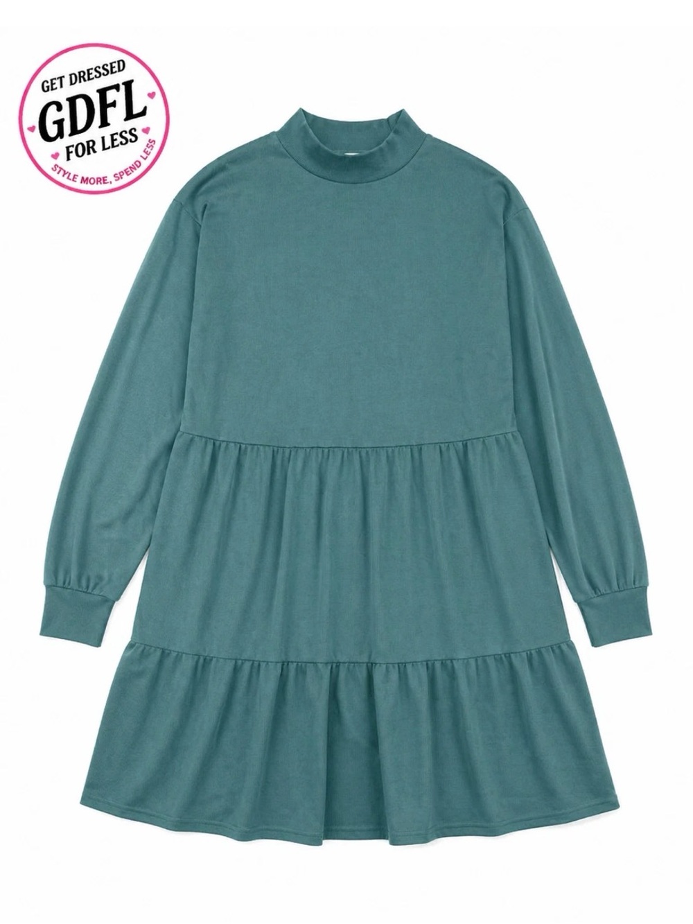 Wild Fable Babydoll Dress Womens Small Teal Long Sleeve Flowy Mini NWT